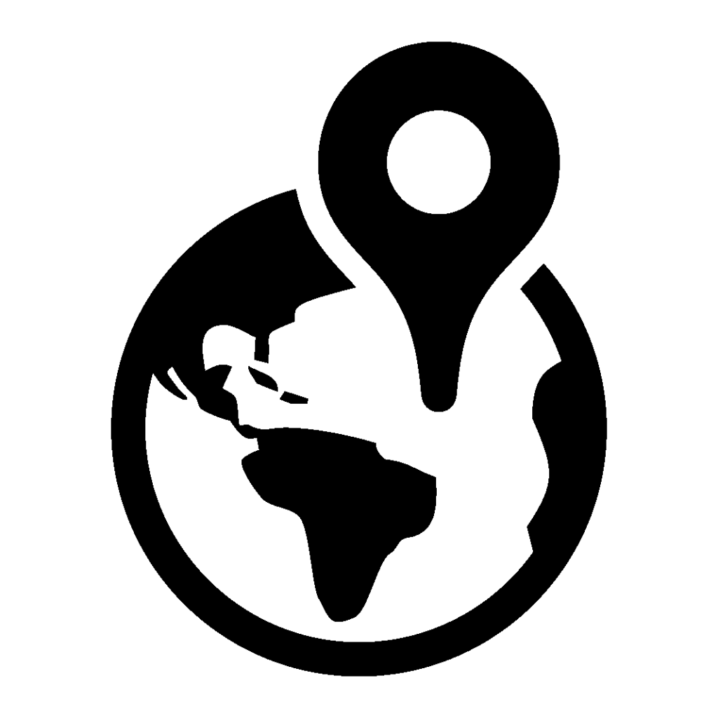 globe with location pin icon